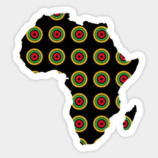 African map with Circle patterns in African colors Sticker